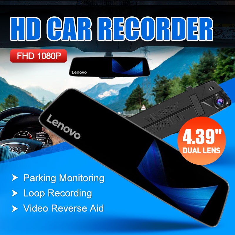 LENOVO dashcam cam for car with night vision 4.39inch Dual Lens FHD 1080P Car DVR dash cam HR06B #5