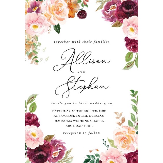 Wedding Invitation Card 4R/5R [Free layout] Shopee Philippines