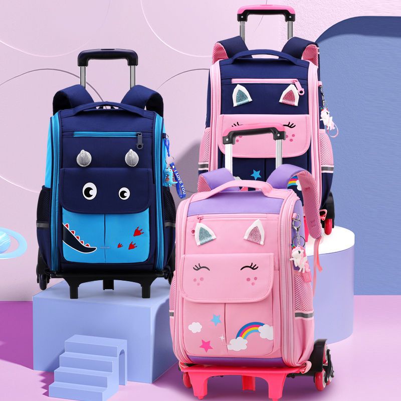 Unicorn Kids Trolley bag School bag Cartoon backpack for kids girl Large capacity Waterproof