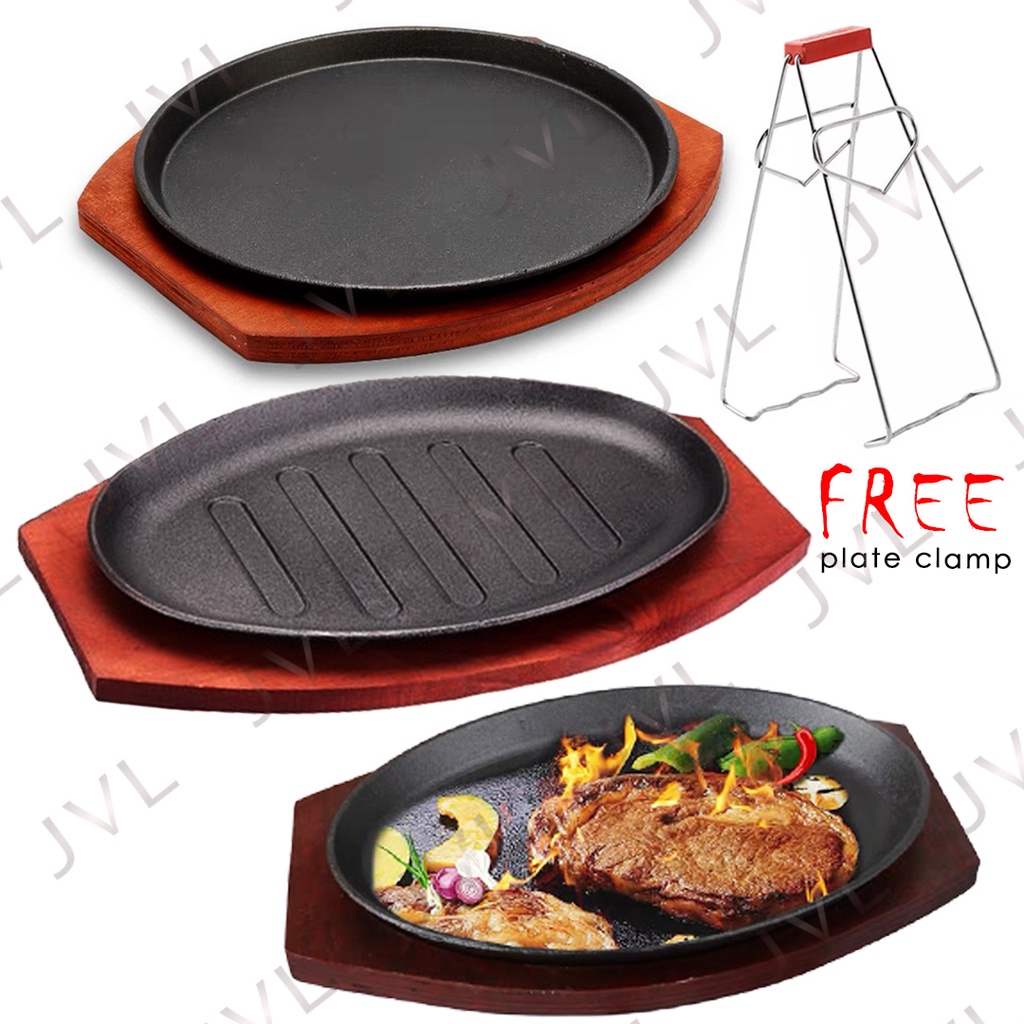 Round/Oval Sizzling Plate Sisig plate Cast Iron sizzling plate With