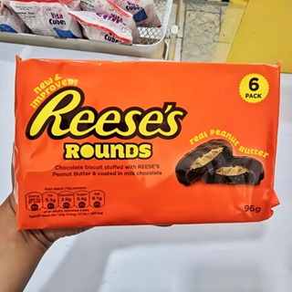 Reese's Peanut Butter Round Cookies 6 pack 96g, Chocolate Biscuit, Coated in Milk Chocolate, Cookie