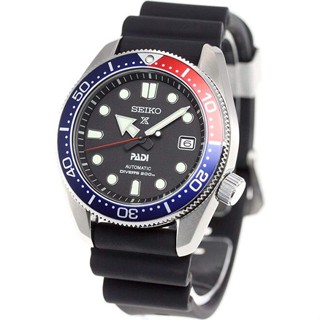 Seiko PADI Automatic Divers Date Display Water Resist 200m Black Red Frame Black Rubber Strap Watch #5