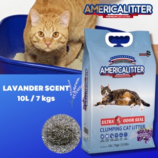 10L / 7 kgs AmericaLitter lavander Ultra Odor seal Clumping cat litter sand 10L / 7 kilos lavander