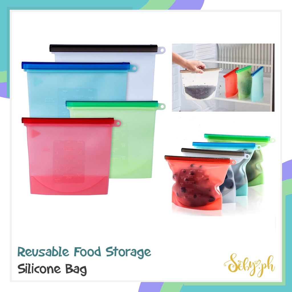 SOBY PH Reusable Food Storage Silicone Bags Airtight Ziploc Seal