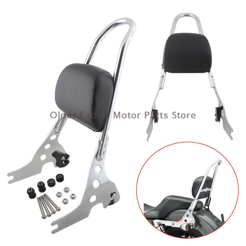 Moto Accessory Chrome Detachable Passenger Sissy Bar Rear Seat Backrest ...