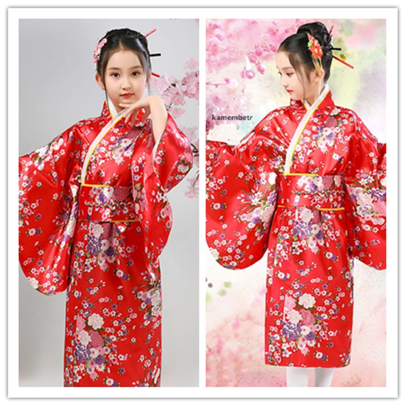 ka Japanese Traditional Dress Kimono Robe for Kids Girls Costume nn ...