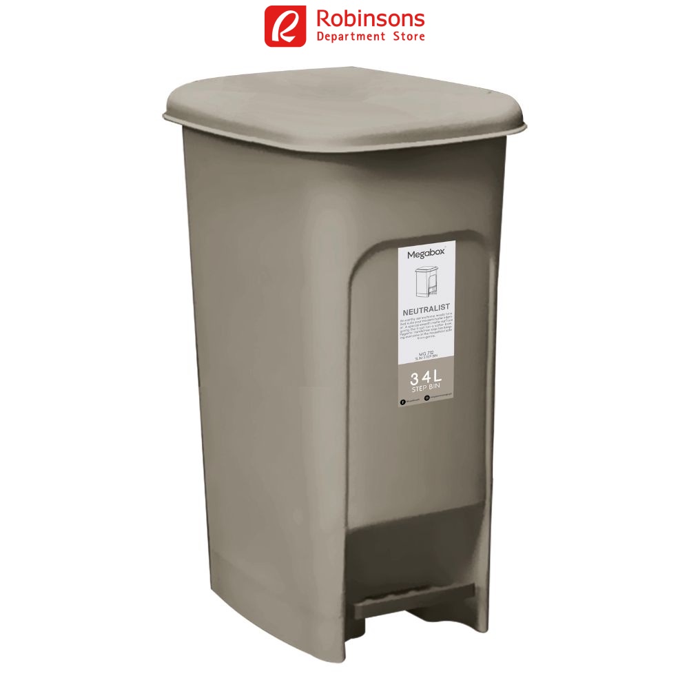 Megabox 34L Neutralist Slim Step Trash Bin (Gray)) Shopee Philippines