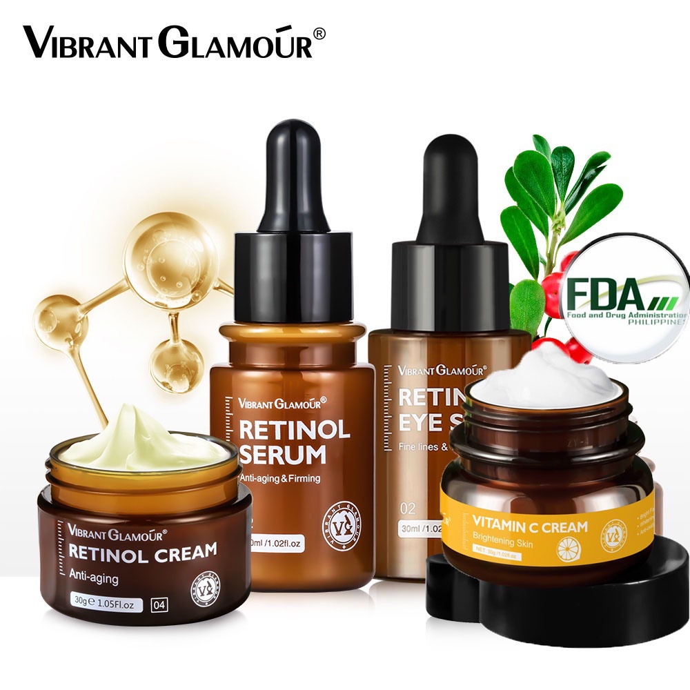 VIBRANT GLAMOUR FDA Natural Retinol Sets Face Cream+Facial Serum+Eye