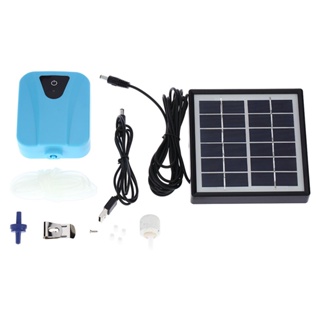 ◑∈Solar Powered/DC Charging Oxygenator Water Oxygen Pump Pond Aerator With 1 Air Stone Aquarium Airp