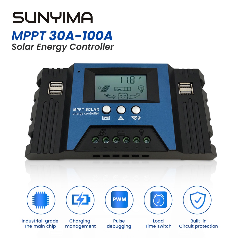 SUNYIMA MPPT Solar Charge Controller 12V 24V 30A 40A 50A 60A 100A Solar