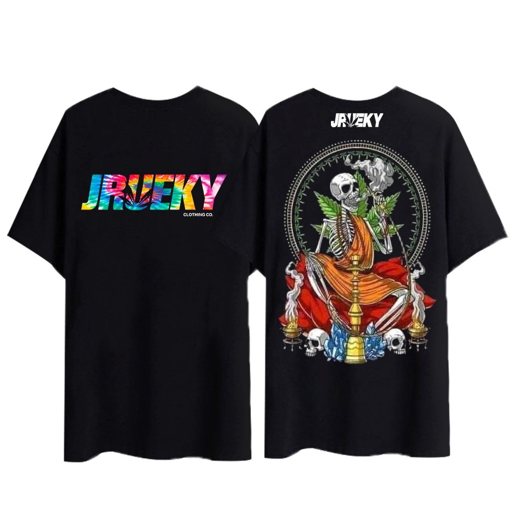 ️Jrurky front design (skull) smoke cotton T-shirt sports hip hop oversized T-shirt
