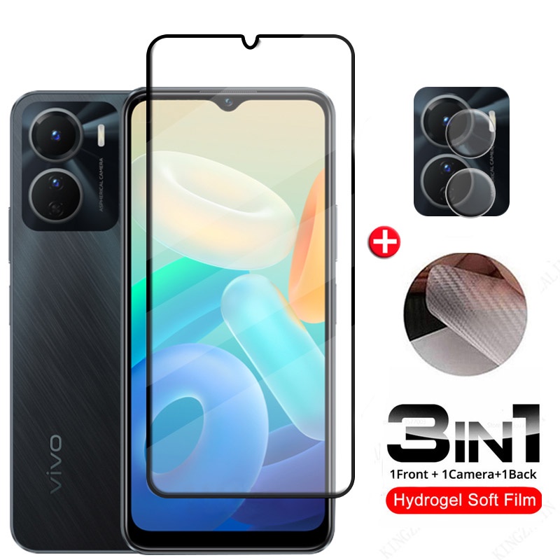3in1 Tempered Glass Screen Protector For VIVO Y16 Y15S Y20i Y21 Y12s Y15A Y20S V21e Y11 Y12