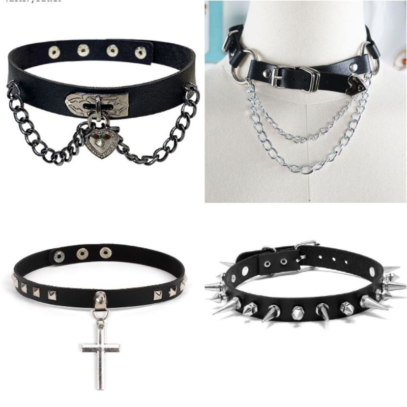 Alienated Shop | Leather Choker Neck Harness Gothic Grunge Witch Punk ...