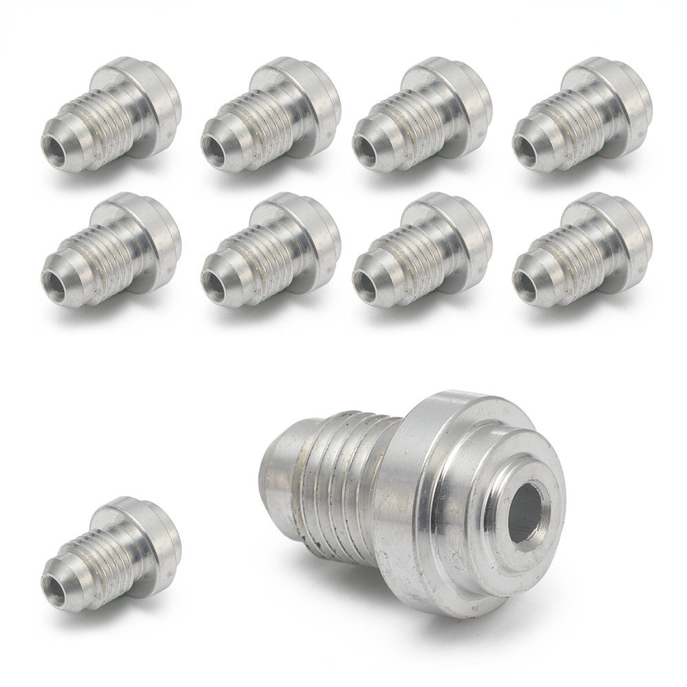 10PCS AN4 Aluminum Male Weld Bung 4AN Thread Weldable Fuel Tank For