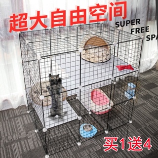 ✇✟❧Cat cage villa home large free space DIY pet fence house indoor small three-story