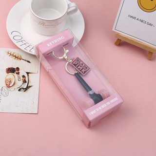 Black blackpink Keychain Cheer Stick Can Light Up Mini Small Pink Hammer School Bag Pendant Lisa jisoo Merchandise #3