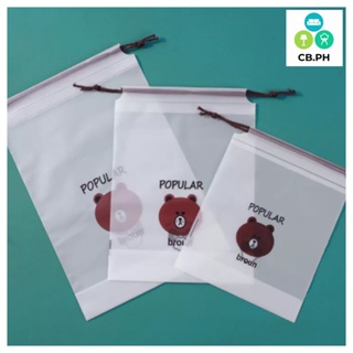 CB Bear Beam Storage PE Bag Drawstring Beam Waterproof Bag Simple Translucent Travel Dustproof Bag