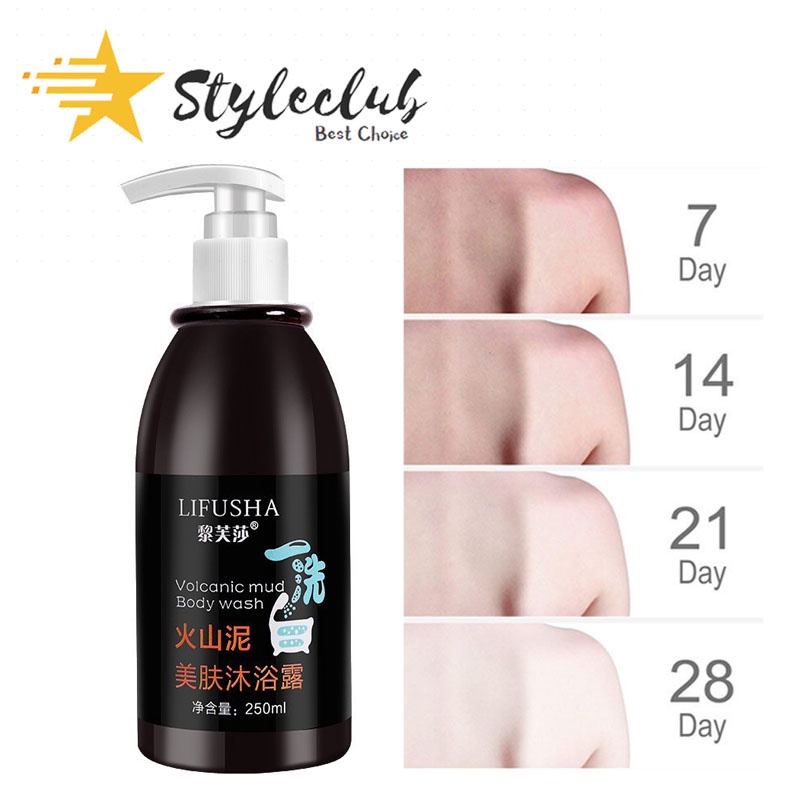 LIFUSHA 250ML Volcanic Mud Body Wash Whitening Shower Gel