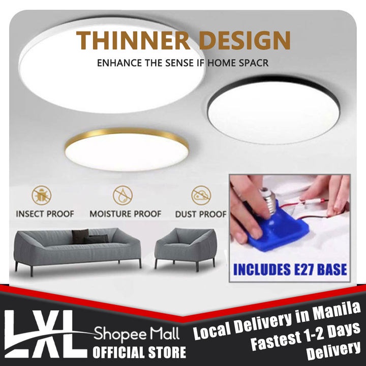 E27 LED Ceiling Light Modern for Room Lights Panel Lamp Living Bedroom