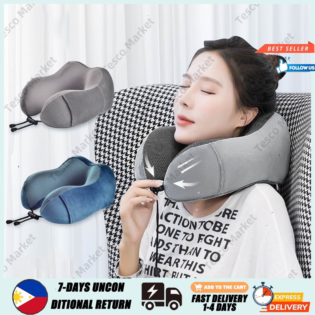 Portable Memory Foam U Shaped Travel Pillow Neck Pain Support Neck Pillows Office Bedding