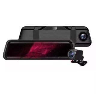 Anytek M12+ Rearview Mirror Dash Cam 1440P + 1080P Dual Camera Recorder Touch Screen GPS