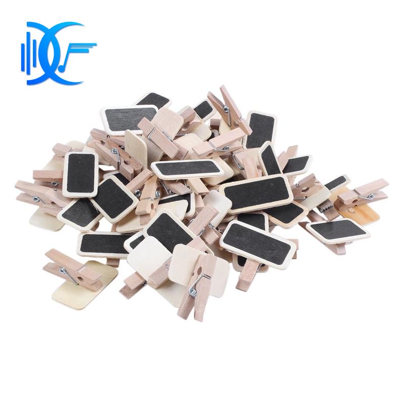 50 Mini blackboard wood message slate rectangle clip clip panel card memos label brand price place number table