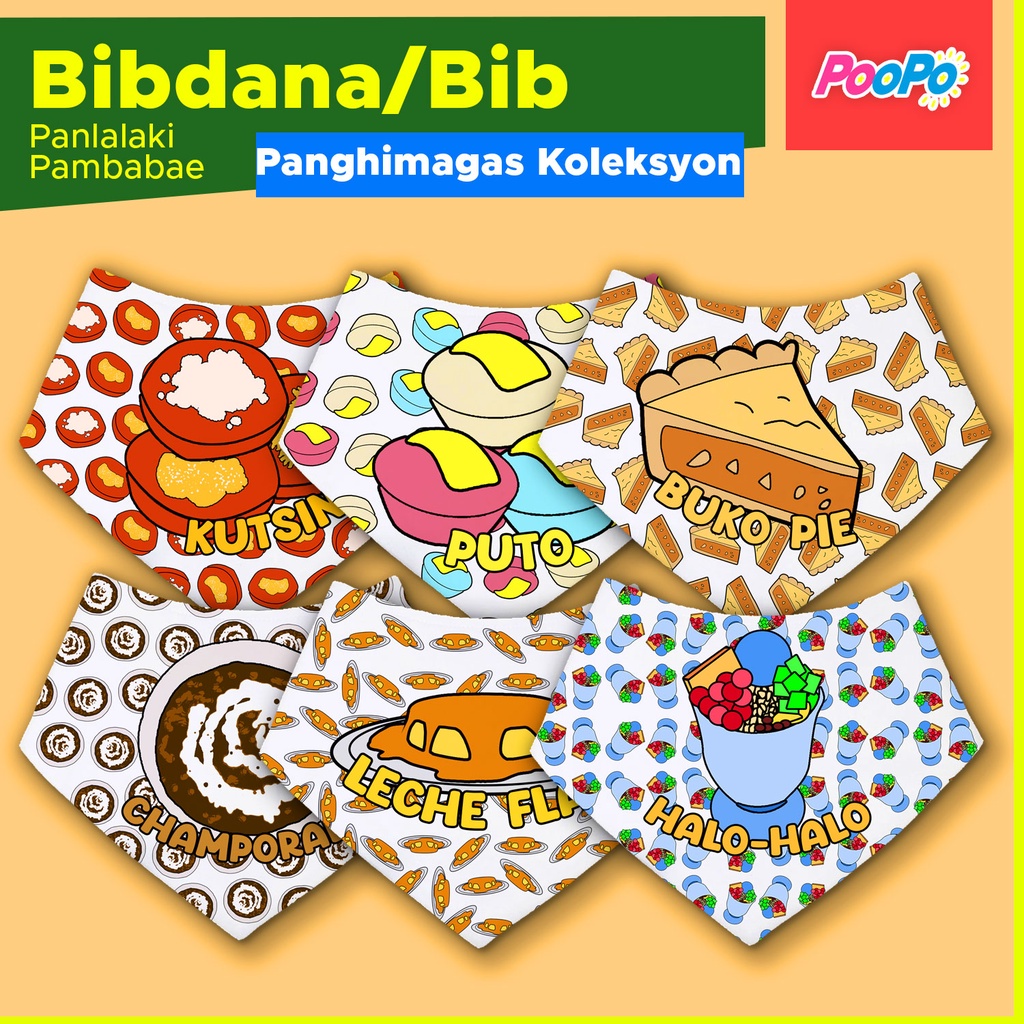 Poopo Kids Toddler Baby Bib - Bibdana #proudlypinoy Panghimagas Set