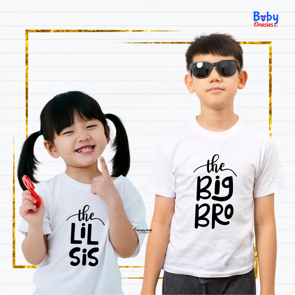 Cute Siblings Matching T-shirt Little Brother Little Sister Big Sis Big Bro Tees Baby Onesies PH