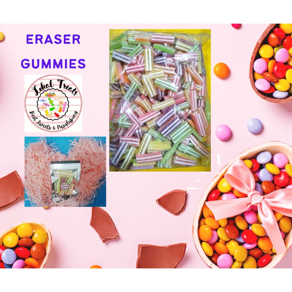 Eraser gummy candies lulu gummy eraser 9x14 in a pouch kimberly gummy
