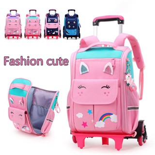 Unicorn Kids Trolley bag School bag Cartoon backpack for kids girl Large capacity Waterproof #5