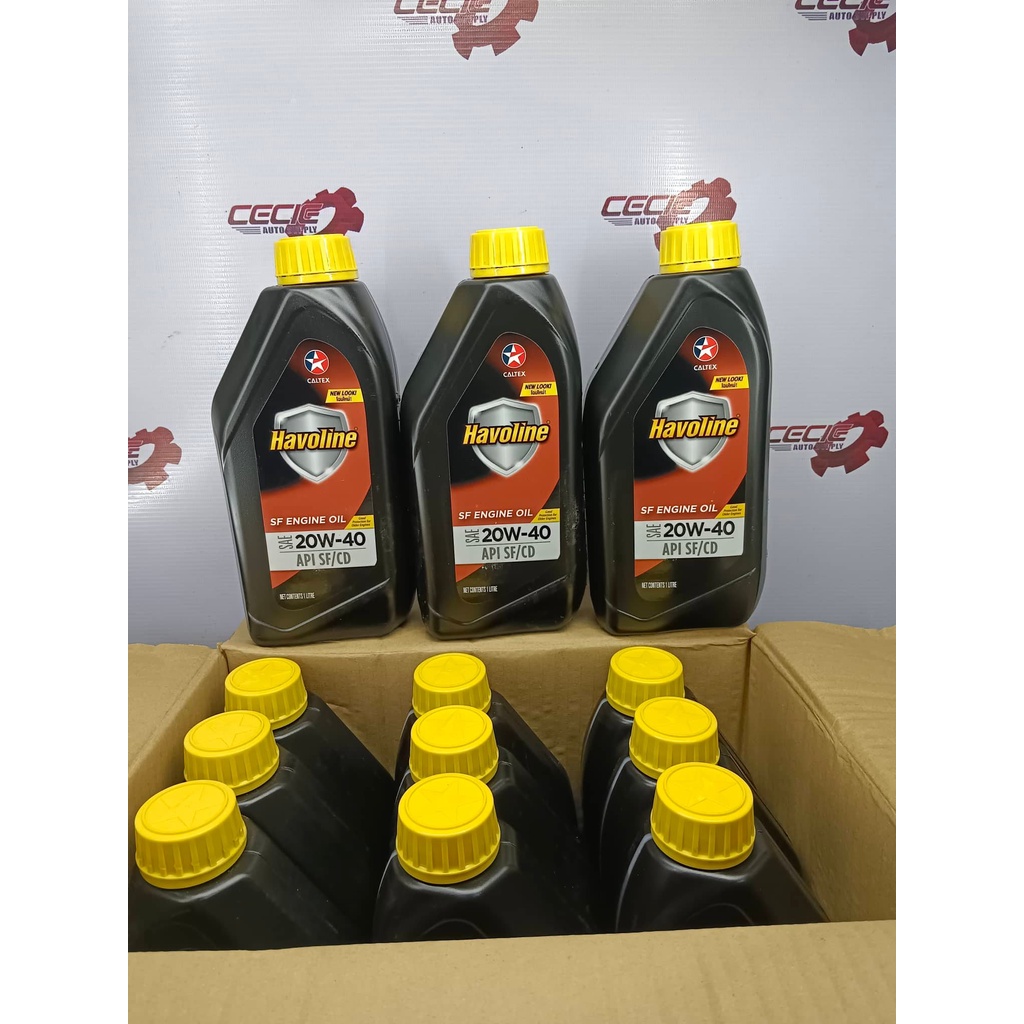 Caltex Havoline SF Engine Oil SAE 20W40 API SF/CD 1 Liter 12pcs 1 box (wholesale) Shopee