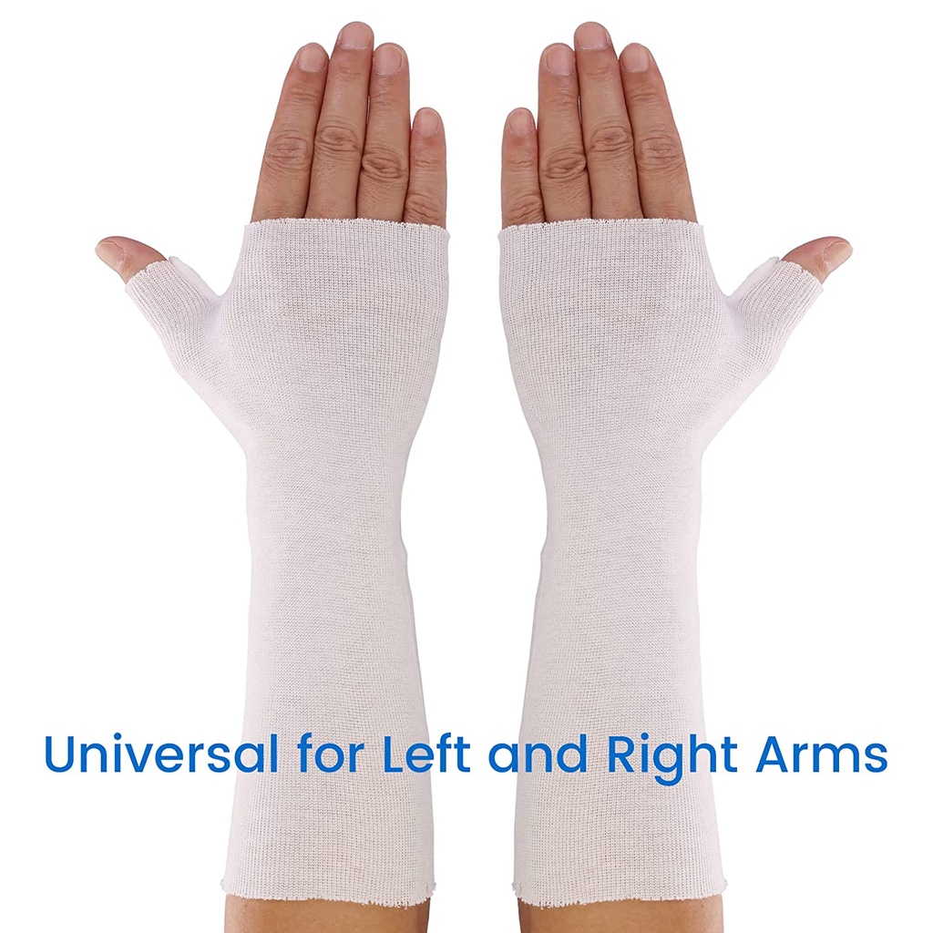 VELPEAU Wrist and Thumb Spica Stockinette (Pack of 10) Comfy Arm Sock, Cotton Skin Protection Sleeve, Wrist Liner and Pre-Wrap Cover for Splints, Air Casts, Hand Brace