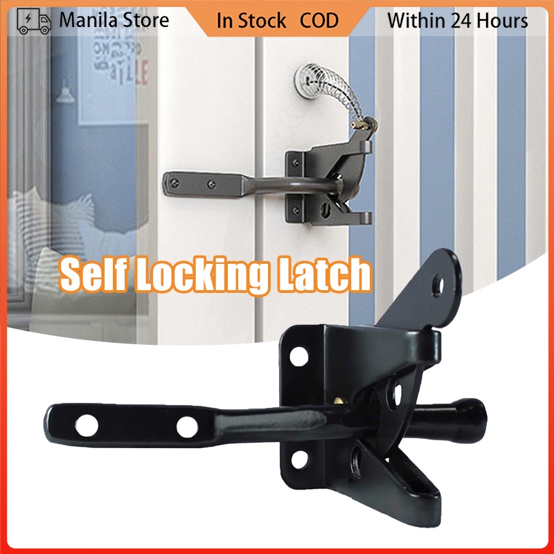 Self Locking Fence Gate Latch Lock Mount Gravity Lever Latch With
