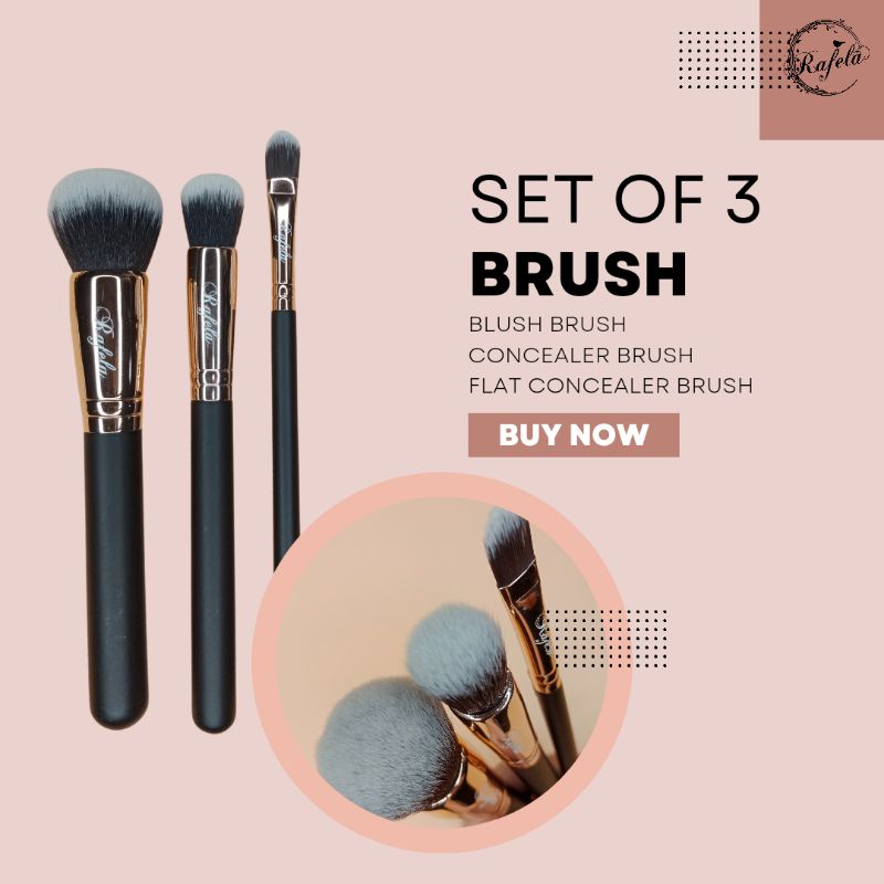 Rafela Set of 3 Brushes (Blush, Concealer, Flat Concealer Brush