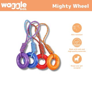 Waggle & Co. Mighty Wheel/Tire Dog Toy / Pet Squeaky Chew Toy