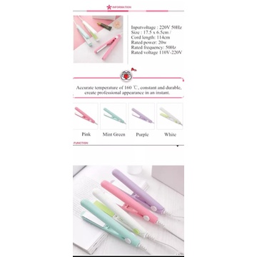 ∏Today Market Mini Portable Hair Curl Straightener Flat Iron Hair Salon Straightener #3