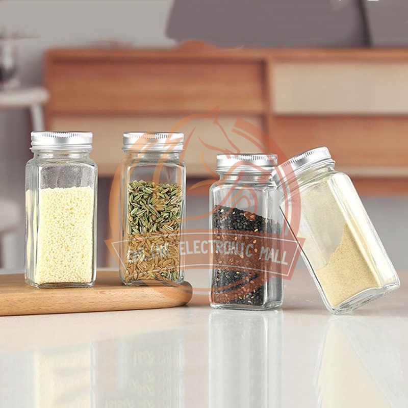 BZ Square Spice Glass Jar Bottle Glass Jar Spice Airtight Containers