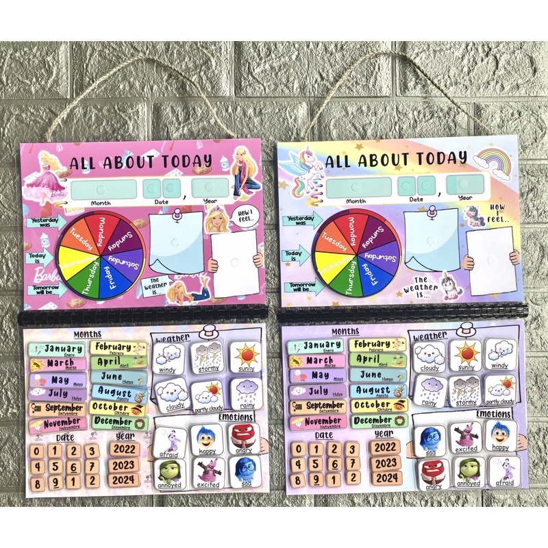 INTERACTIVE CALENDAR for Kids (laminated; with velcro) | Shopee Philippines