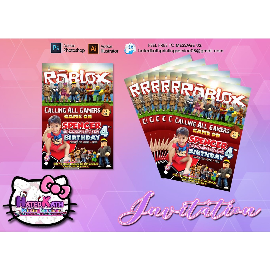 CUSTOMIZED INVITATION CARD | BIRTHDAY Roblox