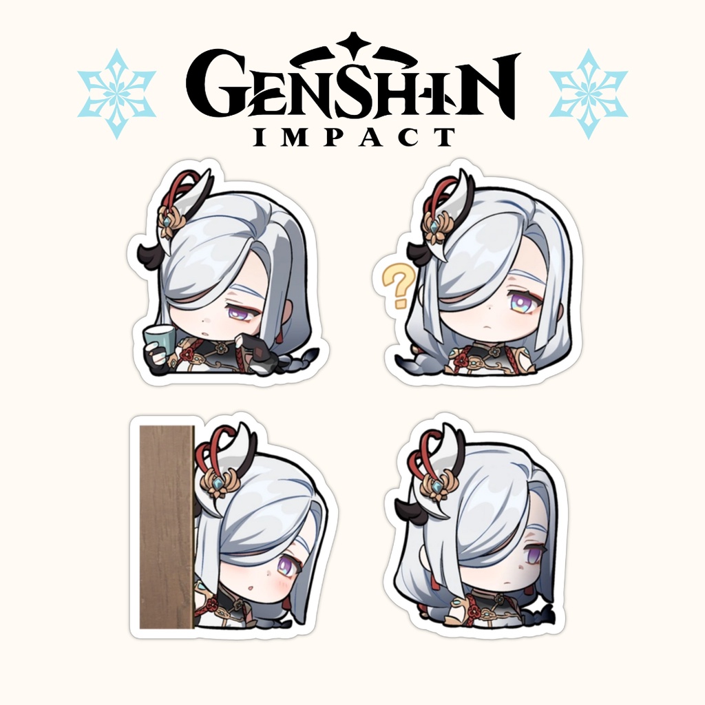 Genshin Impact Shenhe Emoji Sticker Set 4pcs Shopee Philippines