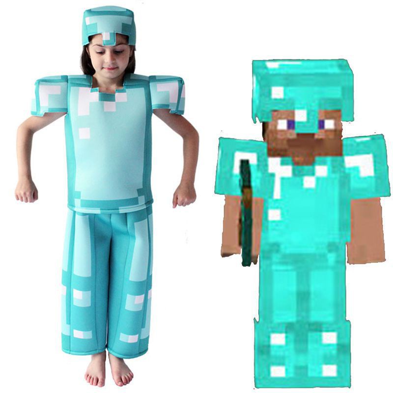 Child Boys Girls Mine craft Steve Armor Cosplay Costume Kids Game Dress Up  Outfit Suit | Shopee Philippines
