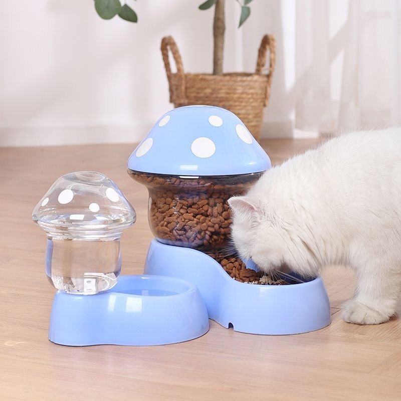 Cat bowl dog double bowl anti-turn pet automatic drinking slow food bowl pet supplies #5