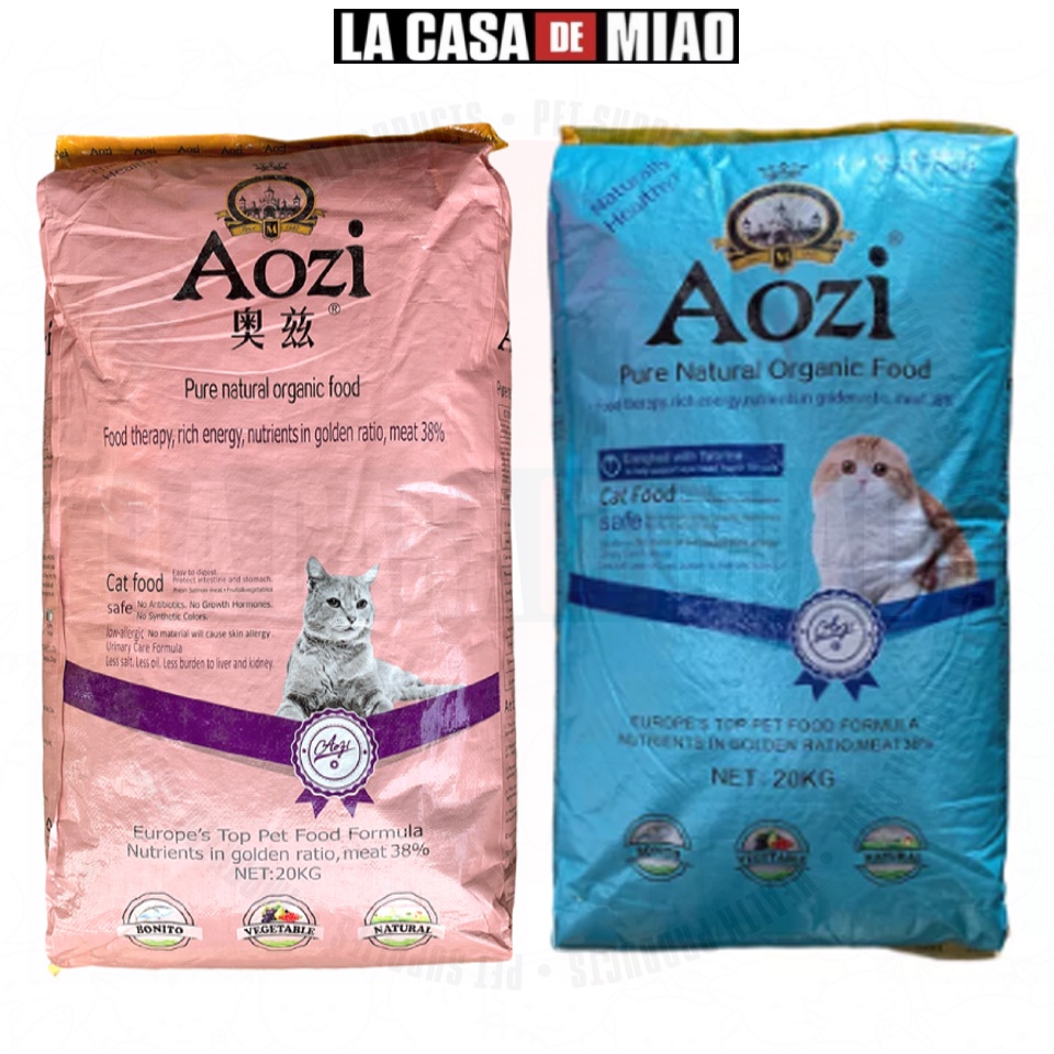 Aozi Cat Food for All Stages 20kg Original Package Dry Food Salmon