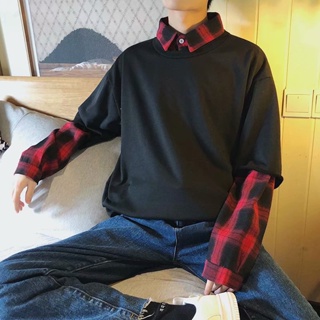Trendy Fashion Men's Long-sleeved Korean Style Casual Simple All-match for Men Tops #5