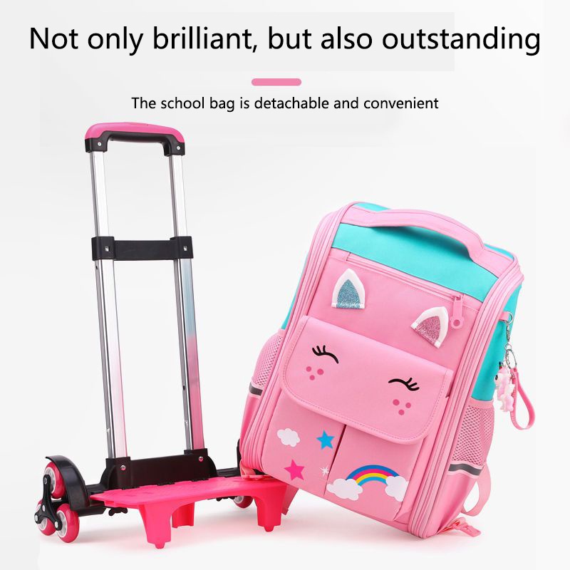 Unicorn Kids Trolley bag School bag Cartoon backpack for kids girl Large capacity Waterproof