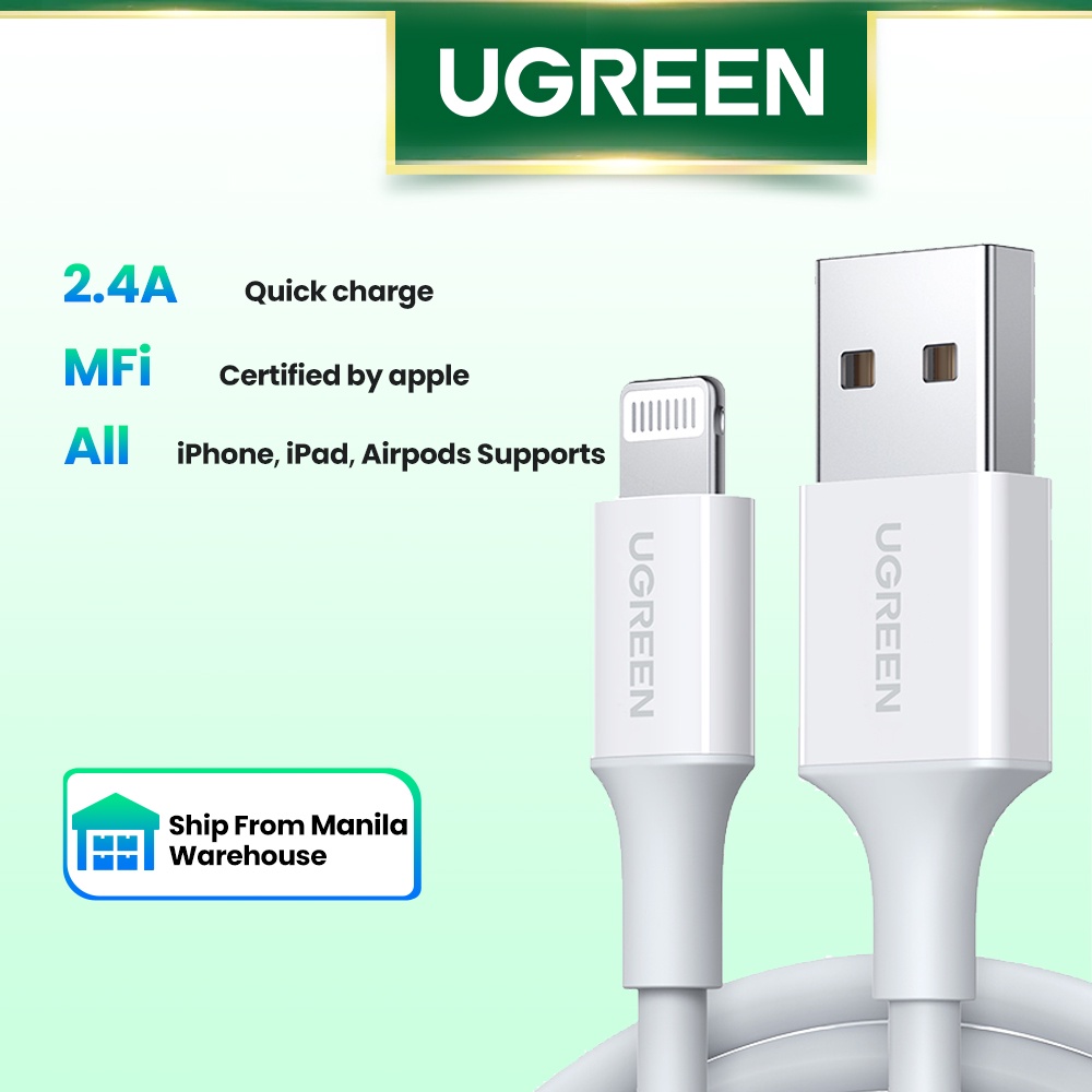 Ugreen Mfi Usb To Lightning Cable For Iphone 14 13 12 11 Pro Max 24a Fast Charging For Iphone 1333