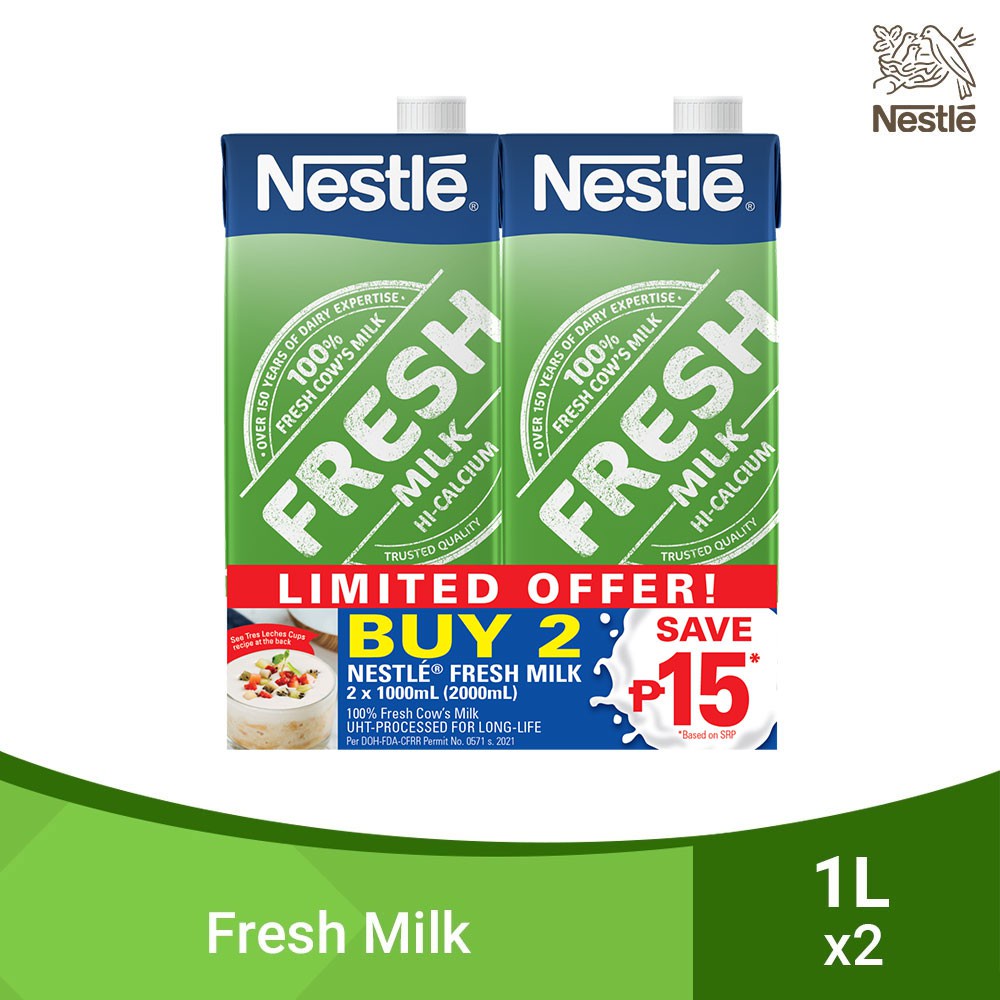 NESTLÉ Fresh Milk 1L HiCalcium Buy 2 Save 15 Shopee Philippines