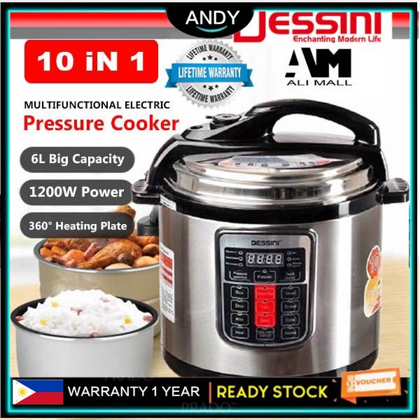 DESSINI 1200W 10IN1 Electric Pressure Cooker 6L Shopee Philippines