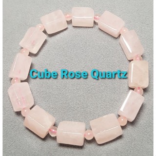 Natural Stone Crystal Red Fire, Cube Rose, Angel Aura Crackle, Faceted Cherry, Rose Quartz Bracelets #3