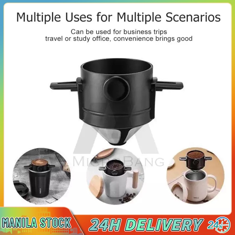 Foldable Coffee Filters Stainless Steel Drip Coffee Funnel Coffee Dripper Tea Holder Mesh